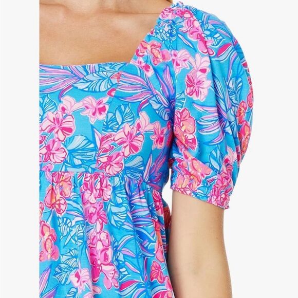 Lilly Pulitzer Delaney Puff Sleeve Mini Dress 6 - Picture 3 of 9